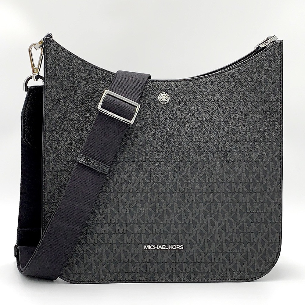 MICHAEL KORS BRILEY LARGE MESSENGER BLACK SIGNATUR